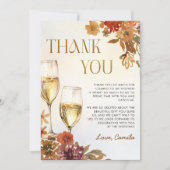 Carte De Remerciements Boho Floral Brunch et Bubbly Fête des mariées (Devant)