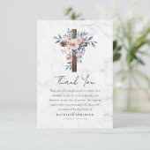 Carte De Remerciements Boho Floral Cross Sympathy Funeral (Debout devant)