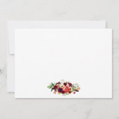 Carte De Remerciements Boho floral de Bourgogne Mariage Photo (Dos)