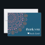 Carte De Remerciements Boho Floral Mandala Turquoise Bat mitzvah bleu per<br><div class="desc">Boho Floral Mandala Turquoise Blue Bat mitzvah Custom Carte de remerciements</div>