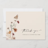 Carte De Remerciements Boho Floral Mariage (Devant)