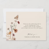 Carte De Remerciements Boho Floral Mariage (Dos)