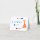 Carte De Remerciements Boho Fox Anniversaire Orange Et Bleu (Devant)