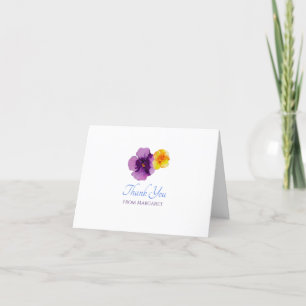 Carte De Remerciements Boho Garden Party Pansies à la main
