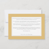 Carte De Remerciements Boho Golden Yellow Meadow Fleurs Or Mariage (Dos)