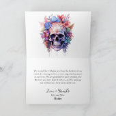 Carte De Remerciements Boho Gothique Crâne & Fleurs Poignées (Intérieur)