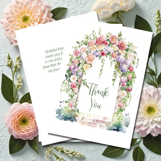 Carte De Remerciements Boho Graduation Arc floral