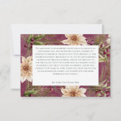 Carte De Remerciements Boho Hiver Végétation Boughs Bourgogne Mariage (Dos)