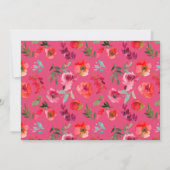 Carte De Remerciements Boho Hot rose orange aquarelle Mariage floral (Dos)