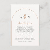 Carte De Remerciements Boho Initials Terracotta Arch & Photo Mariage (Dos)