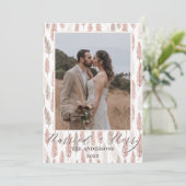 Carte De Remerciements Boho Joyeux et Marié Script Mariage Noël (Debout devant)