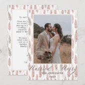 Carte De Remerciements Boho Joyeux et Marié Script Mariage Noël (Devant / Derrière)