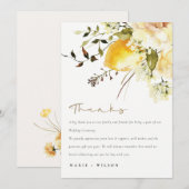 Carte De Remerciements Boho Lemon Aquarelle jaune Mariage floral (Devant / Derrière)