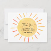 Carte De Remerciements Boho Little Sunshine Anniversaire (Devant)