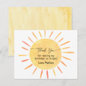 Carte De Remerciements Boho Little Sunshine Anniversaire (Devant / Derrière)