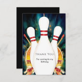 Carte De Remerciements Boho Magique Bowling Anniversaire (Devant / Derrière)