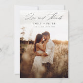 Carte De Remerciements Boho manuscrit Script Mariage 2-Photo (Devant)