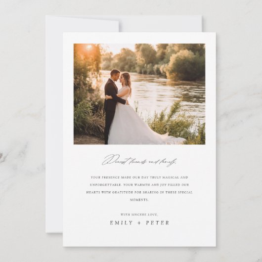 Carte De Remerciements Boho manuscrit Script Mariage 2-Photo (Dos)