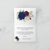 Carte de remerciements Boho Marine Floral Mariage  (Intérieur)