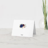 Carte de remerciements Boho Marine Floral Mariage  (Dos)