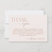 Carte De Remerciements Boho minimal, Moderne, Terracotta, Baby shower (Devant)