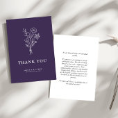 Carte De Remerciements Boho Minimale Botaniques Purple Mariage
