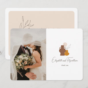 Carte De Remerciements Boho minimaliste Vases Mariage Photo