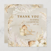 Carte De Remerciements Boho Moderne Fleur de Palmier (Devant / Derrière)