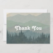 Carte De Remerciements Boho Mountains Retro Dusty Blue Flat (Devant)