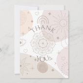 Carte De Remerciements Boho Neutral Space Doodles Design esthétique (Devant)