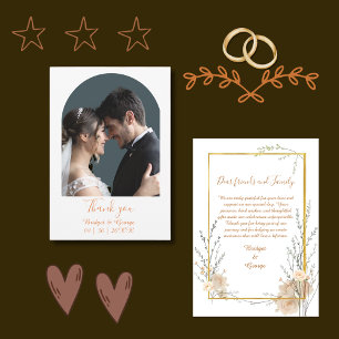 Carte De Remerciements boho neutre terthy accents rustiques