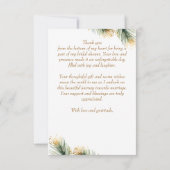 Carte De Remerciements Boho Noël fête prénuptiale d'hiver thé dansant (Dos)