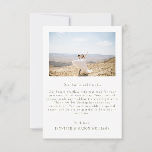 Carte De Remerciements Boho orange vert fleur couronne Mariage Photo (Dos)