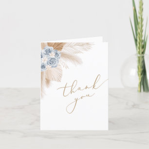 Carte De Remerciements Boho Pampas Baby shower Garçon en Herbe