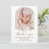 Carte De Remerciements Boho Pampas Grass Baptême Christening (Debout devant)
