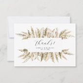 Carte De Remerciements Boho Pampas Grass Neutre Rustique Mariage Design (Devant)