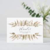 Carte De Remerciements Boho Pampas Grass Neutre Rustique Mariage Design (Debout devant)