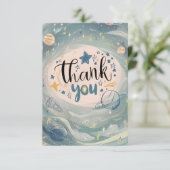 Carte De Remerciements Boho Pastel Stars Celestial (Debout devant)