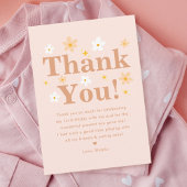 Carte De Remerciements Boho Photo Rose Daisy Anniversaire