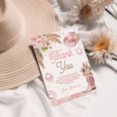 Carte De Remerciements Boho Pink Premier Rodéo 1er Anniversaire