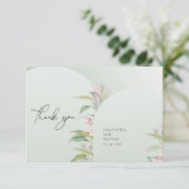 Carte De Remerciements Boho printemps fleurs rousses eucalyptus vert que (Debout devant)