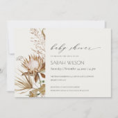 Carte De Remerciements Boho Protea séché Palm Floral Baby shower Invitati (Devant)