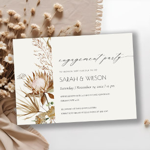 Carte De Remerciements Boho Protea séché Palm Floral Fiançailles Invitati