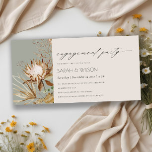 Carte De Remerciements Boho Protea séché Palm Floral Fiançailles Invitati