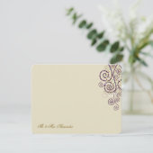 Carte De Remerciements Boho Purple Dots & Spirales Élégant Mariage Photo (Debout devant)