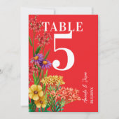 Carte De Remerciements Boho Purple Orange Fleur sauvage Mariage Numéro de (Devant)