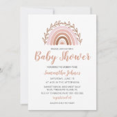 Carte De Remerciements Boho Rainbow Invitation, Baby shower bohème (Devant)