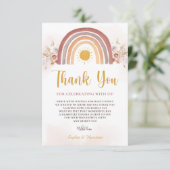 Carte De Remerciements Boho Rainbow Un petit rayon de soleil (Debout devant)