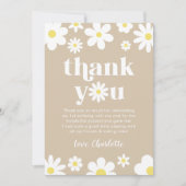 Carte De Remerciements Boho Retro Daisy Anniversaire (Devant)