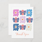 Carte De Remerciements Boho rétro floral simple (Devant / Derrière)